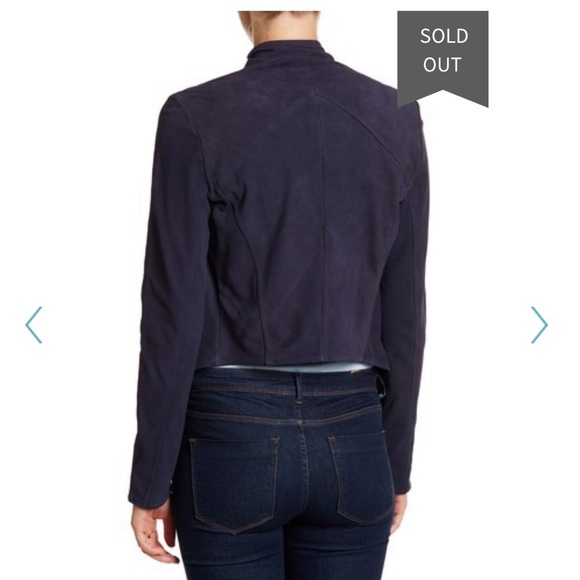 Sold!!! navy suede cascade jacket new xs - Picture 3 of 8